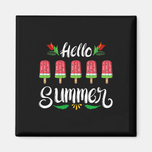 Imã Olá Verão Design Divertido de Melancia Sorvete Lo