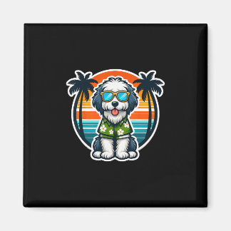 Imã Old English Sheepdog Dog Owner Summer Vibes Vacati