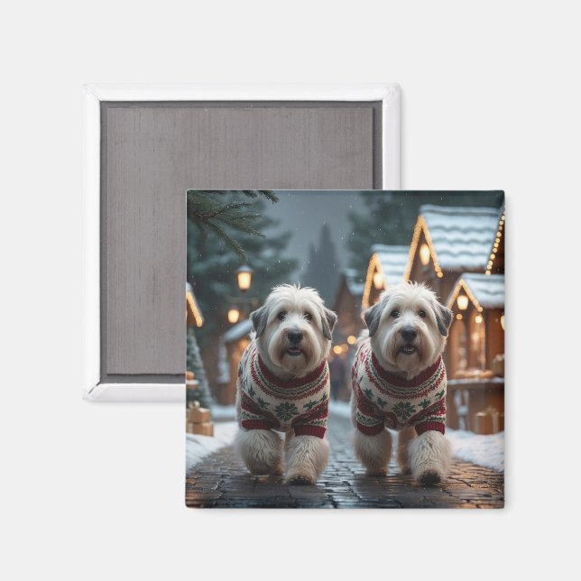 Imã Old English Sheepdogs Christmas Snow Holiday (Front/Back)