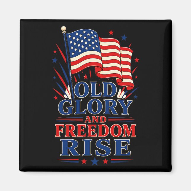 Imã Old Glory E Dom Se Elevam Patrióticos (Frente)