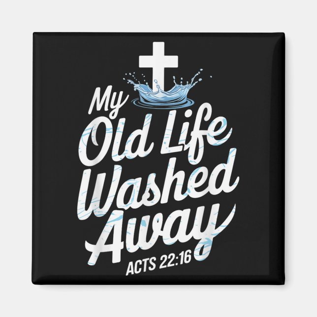 Imã Old Life Washed Water Baptism Bible Verse Christia (Frente)
