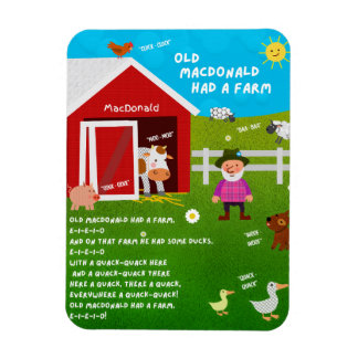 Ímã Old MacDonald Had a Farm Nursery Rhyme Magnet