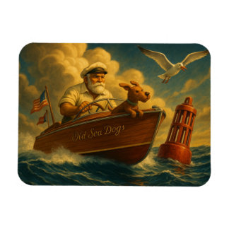 Ímã Old Sea Dogs: a sailor and his trusty canine 