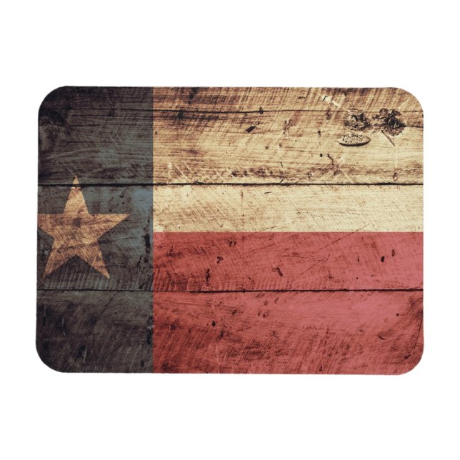 Ímã Old Wood Texas Flag (Horizontal)