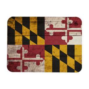 Ímã Old Wooden Maryland Flag