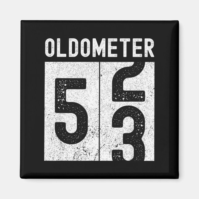 Imã Oldômetro Aniversário de 53 anos Engraçado Retro F (Frente)