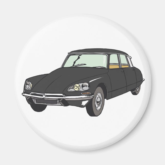 Imã Oldtimer Citroen DS 19 Schwarz (Frente)