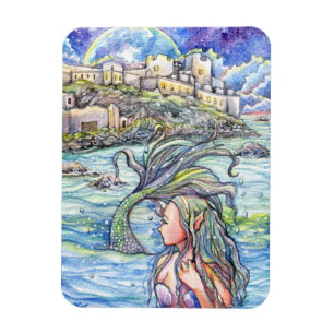Ímã Olhando para trás Fantasia, Mermaid Art