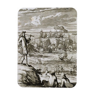 Ímã Olhando uma batalha de mar através de um