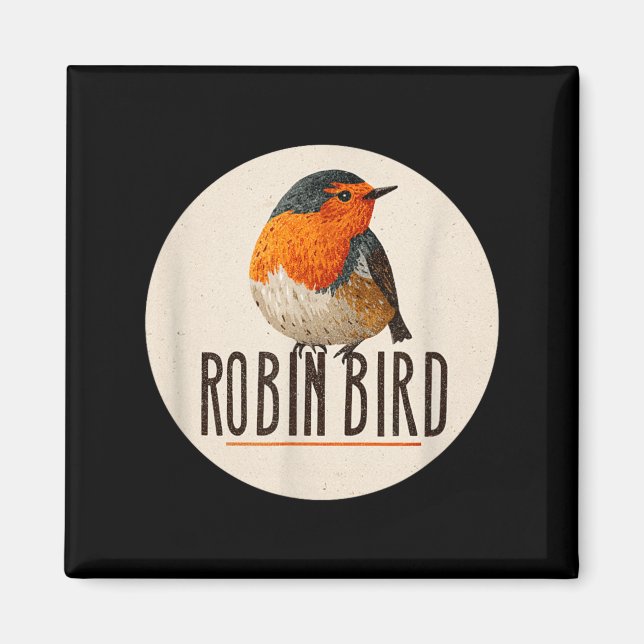 Imã Olhar de Pássaro Robin Vermelho (Frente)