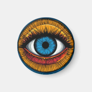 Imã 🧿 Olhar Mau Vibrante Glow ✨ Artístico Protetor