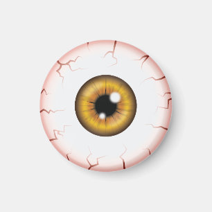 Imã Olhball Castanho Colorido Halloween Sanguíneo