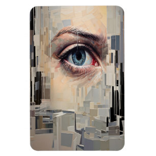 Ímã Olho abstrato - Arte Geométrica Surreal
