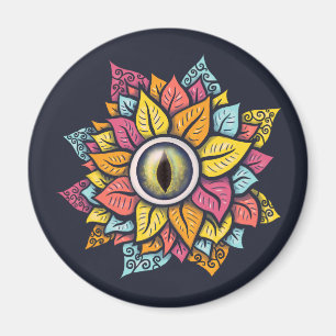 Imã Olho Flor Colorida Arte Surreal Estranha