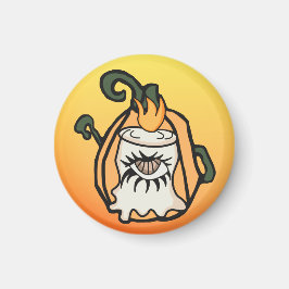 Imã Olho mimado de Pumpkin de Madeira Retro