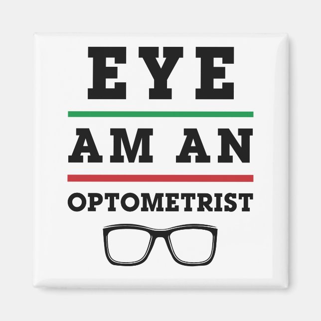 Imã Olho Sou Optometria Engraçada Optometria (Frente)