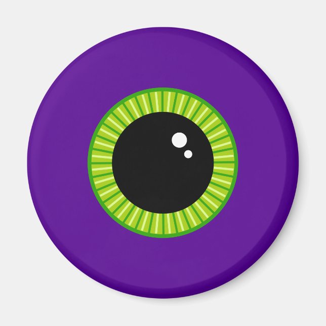 Imã Olho Verde Engraçado e Monstro Roxo (Frente)