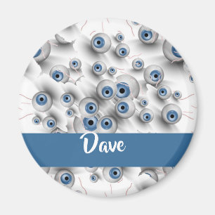 Imã Olhos assustadores de nome personalizado