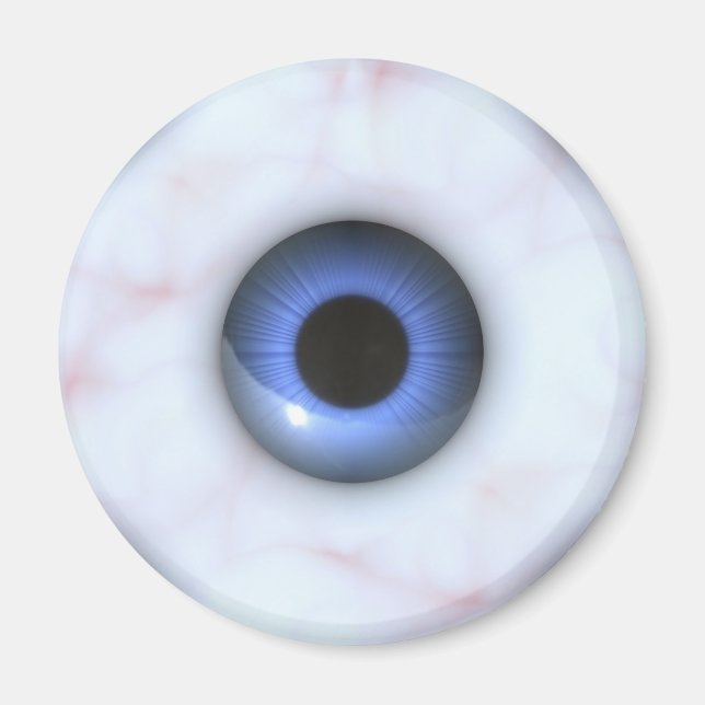 Imã olhos azuis assustadores (Frente)