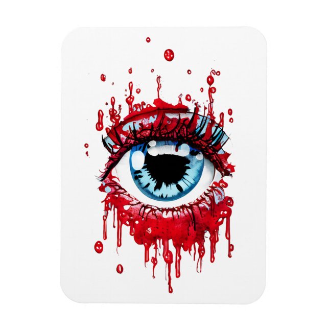 Ímã Olhos Azuis Derrubando Arte de horror sanguíneo (Vertical)