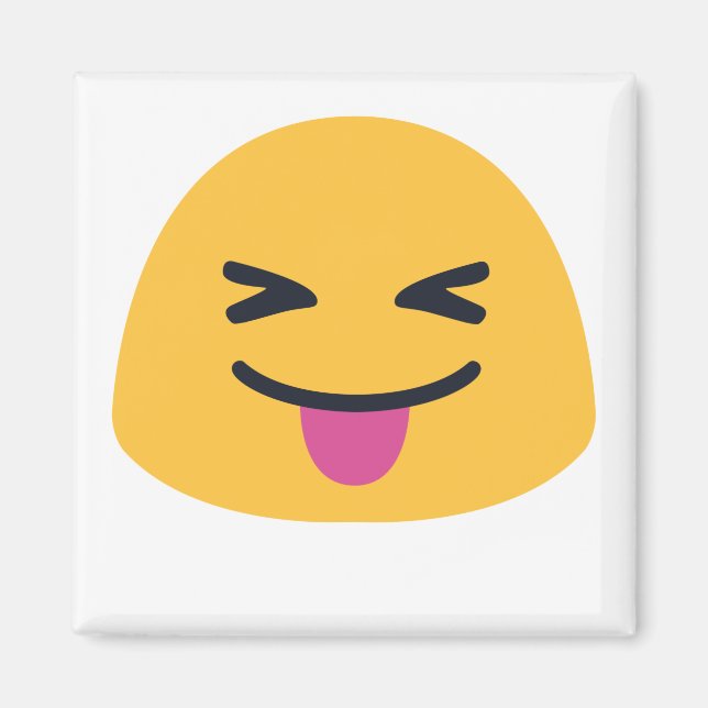 Imã Olhos fechados de língua Emoji (Frente)