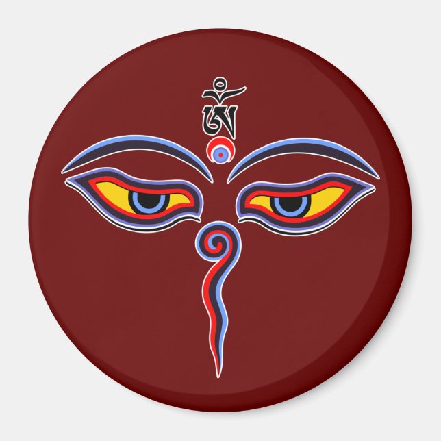 Imã Olhos Sabedoria De Buda - Olhos Do Templo De Bodhn (Frente)