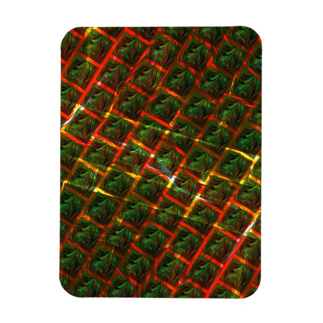 Ímã "Olhos verdes enquadrados", arranhões ou grelha ve (Vertical)