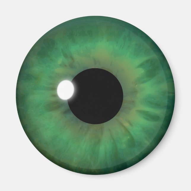 Imã Olhos Verdes Iris Eyeball Legal Magnetos Arredonda (Frente)