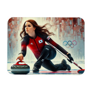 Ímã Olimpiadas de atletas femininas do Curling Player