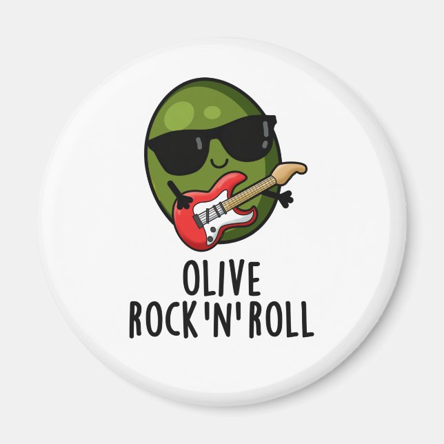 Imã Olive Rock E Roll Funny Rocker Olive Pun (Frente)