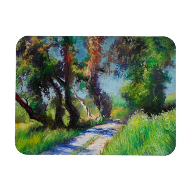 Ímã Oliveiral Iluminada pelo Sol Paisagem Pastel (Horizontal)