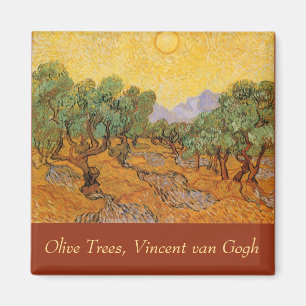 Imã Oliveiras, céu amarelo e Sun, Vincent van Gogh