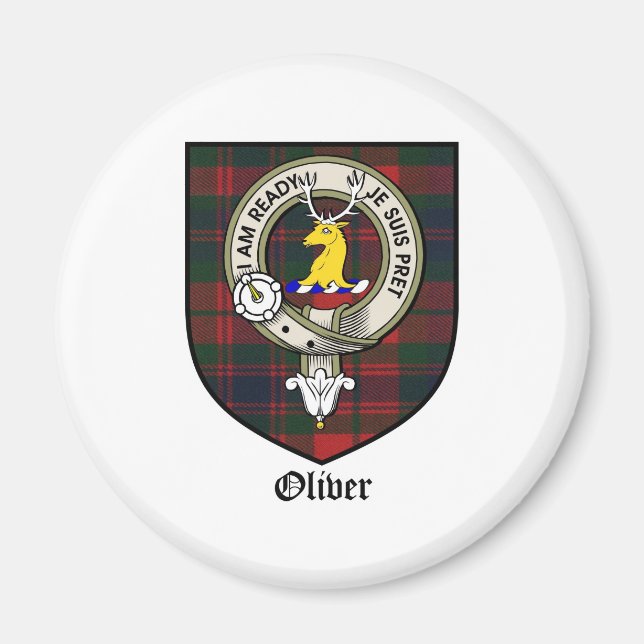 Imã Oliver Clan Crest Crachá Tartan (Frente)