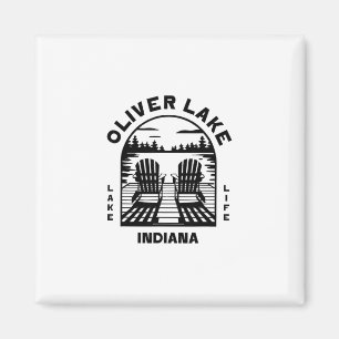 Imã Oliver Lake Indiana Exteriores Vintage 1