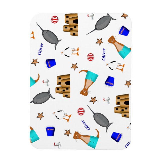 Ímã Oliver The Otter Summer Beach Vacntern (Vertical)