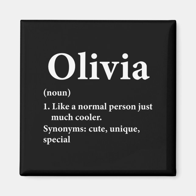 Imã Olivia Name Definition Funny D  (Frente)