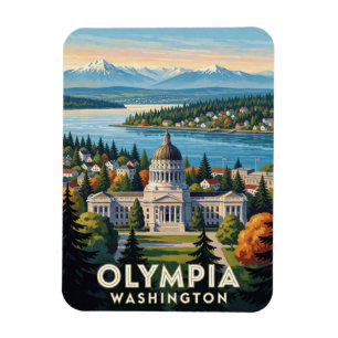 Ímã Olympia Washington Cena do Pacífico Noroeste