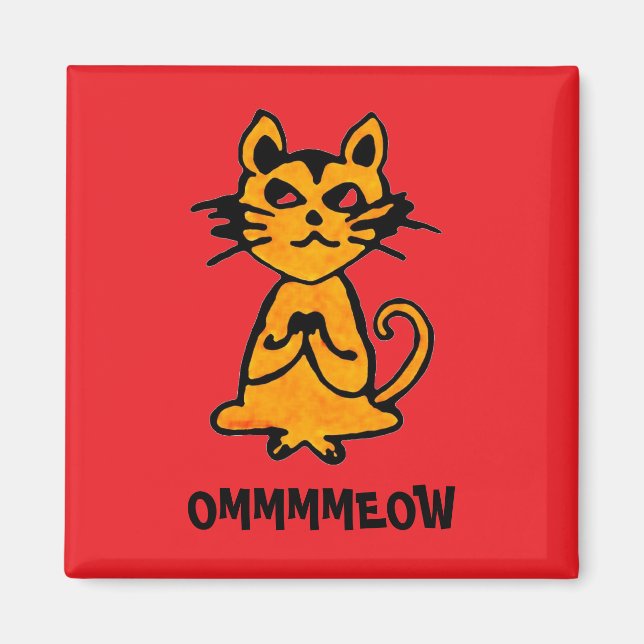 Imã Om Cat Magnet - Dons Engraçados De Yoga (Frente)