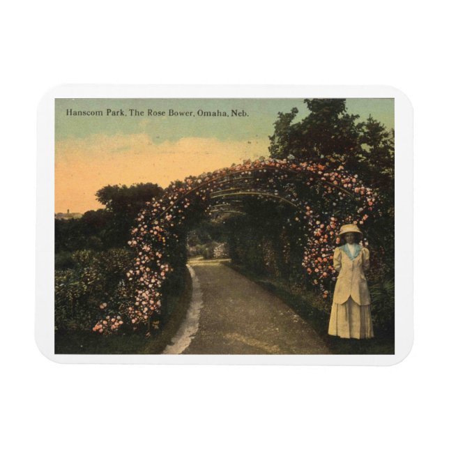 Ímã Omaha Nebraska 1913 Hanscom Park Vintage (Horizontal)