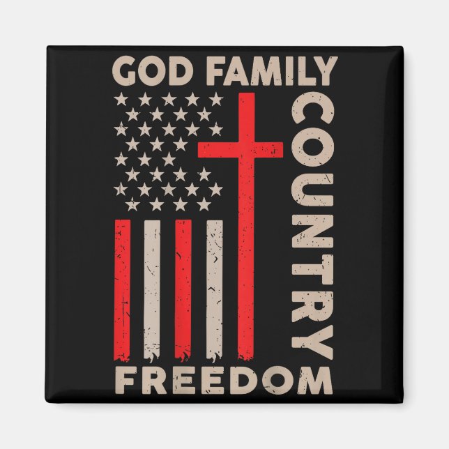 Imã On-back God Family Country Dom Patriotic Christian (Frente)