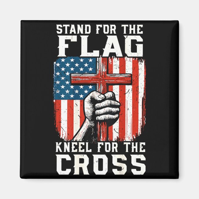 Imã On-back Stand For Flag Kneel Cross Patriotic Chris (Frente)