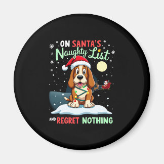 Imã On Santa's Xmas Naughty List Regret Nothing Basset