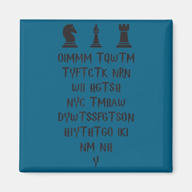Imã Once I Make My Move Acronym Wizard Chess Funny Des (Frente)