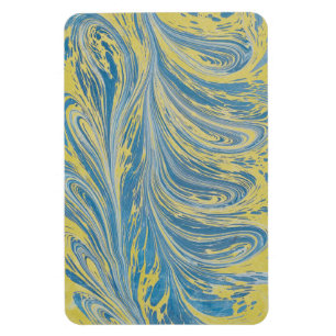 Ímã Onda Abstrata Azul e Dourada