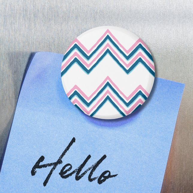 Imã Onda Chevron Zaza em Rosa e Ímã Azul Profundo (Criador carregado)