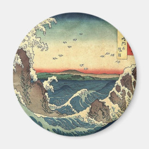 Imã onda de Ukiyo-e do japonês da paisagem do oceano