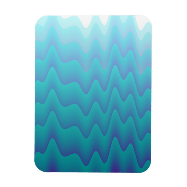 Ímã Ondas Abstratas Azul Turquesa (Vertical)