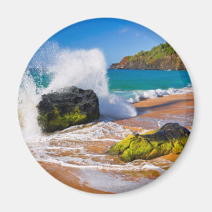 Imã Ondas caem na praia, Havaí