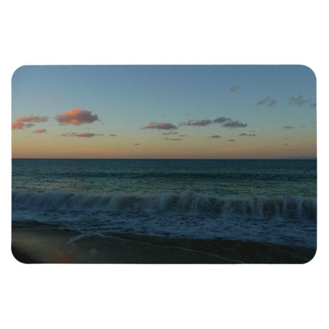 Ímã Ondas caindo na paisagem de Sunset Beach (Horizontal)