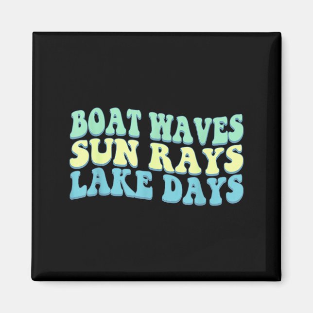 Imã Ondas de Barco Raios de Sol Dias de Lago Divertido (Frente)